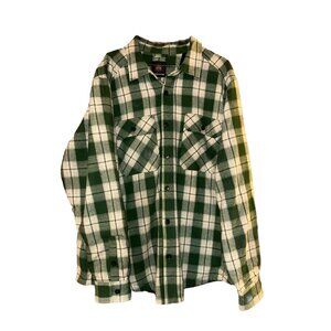 Mountain And Isles Plaid Green Flannel Men’s Size XXL Jacket With Soft Lining